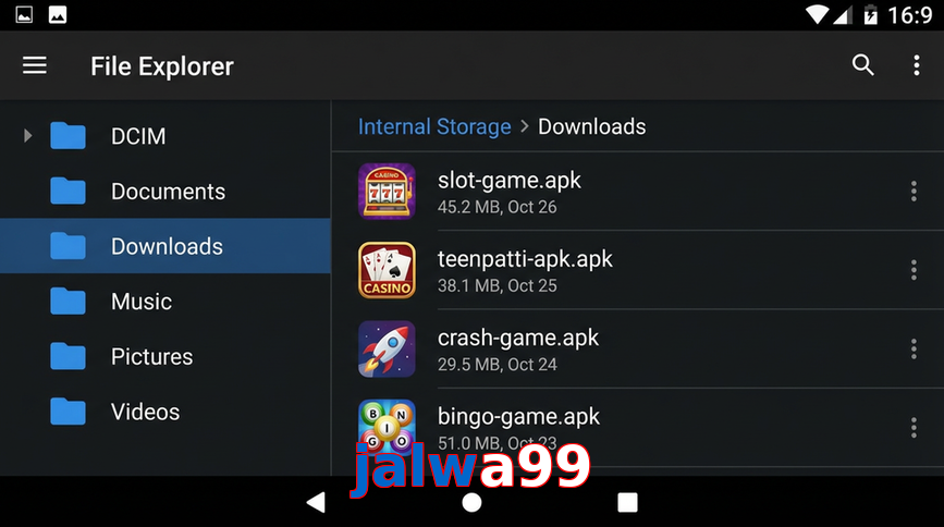 Main screen of Jalwa99 gameapk page for PK players
