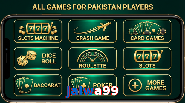 Main screen of Jalwa99 games page for PK players